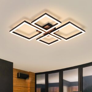 wohnli-moebel-suche-800001601252-1 LED DECKENLEUCHTE Wlenly 48/45.5/6 cm Deckenlampe Metall, Kunststoff ZMH Lampen & Leuchten > LED-Leuchten > LED-Deckenleuchten Schwarz
