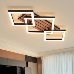 wohnli-moebel-suche-800001601253-1 LED DECKENLEUCHTE Daxenli 58/31/8 cm Deckenlampe Metall, Kunststoff ZMH Lampen & Leuchten > LED-Leuchten > LED-Deckenleuchten Schwarz