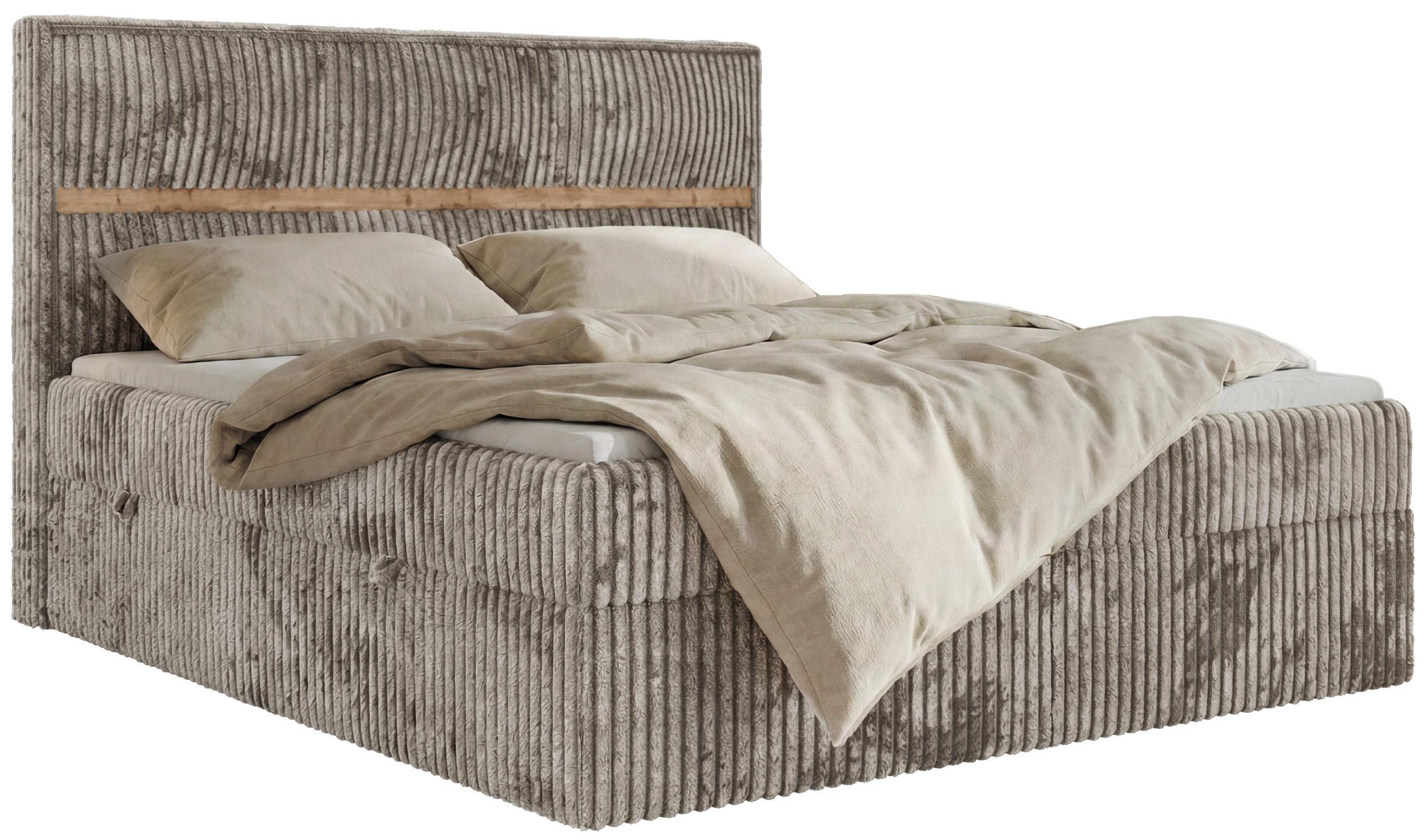 wohnli-moebel-suche-800001605504 Wohnli Möbelsuche - BOXSPRINGBETT ORVO 180/200 - Hellbraun Cord - Topper T25 - H3