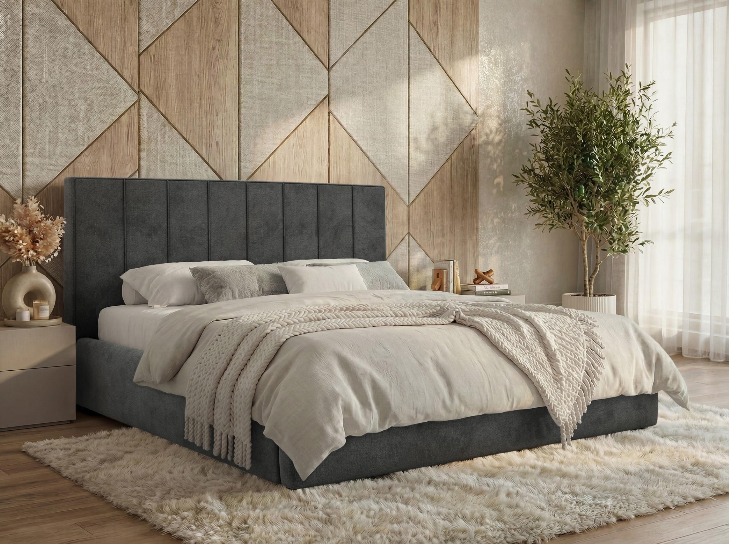 POLSTERBETT TENARDO CLASSIC 200/200 - Dunkelgrau Velvet - ohne Matratze Textil MKS Möbel > Betten > Polsterbetten Grau
