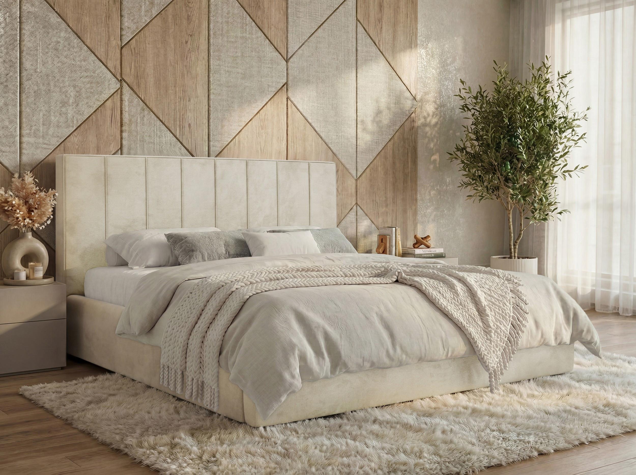 wohnli-moebel-suche-800001605530-1 POLSTERBETT TENARDO CLASSIC 160/200 - Beige Velvet - ohne Matratze Textil MKS Möbel > Betten > Polsterbetten Beige