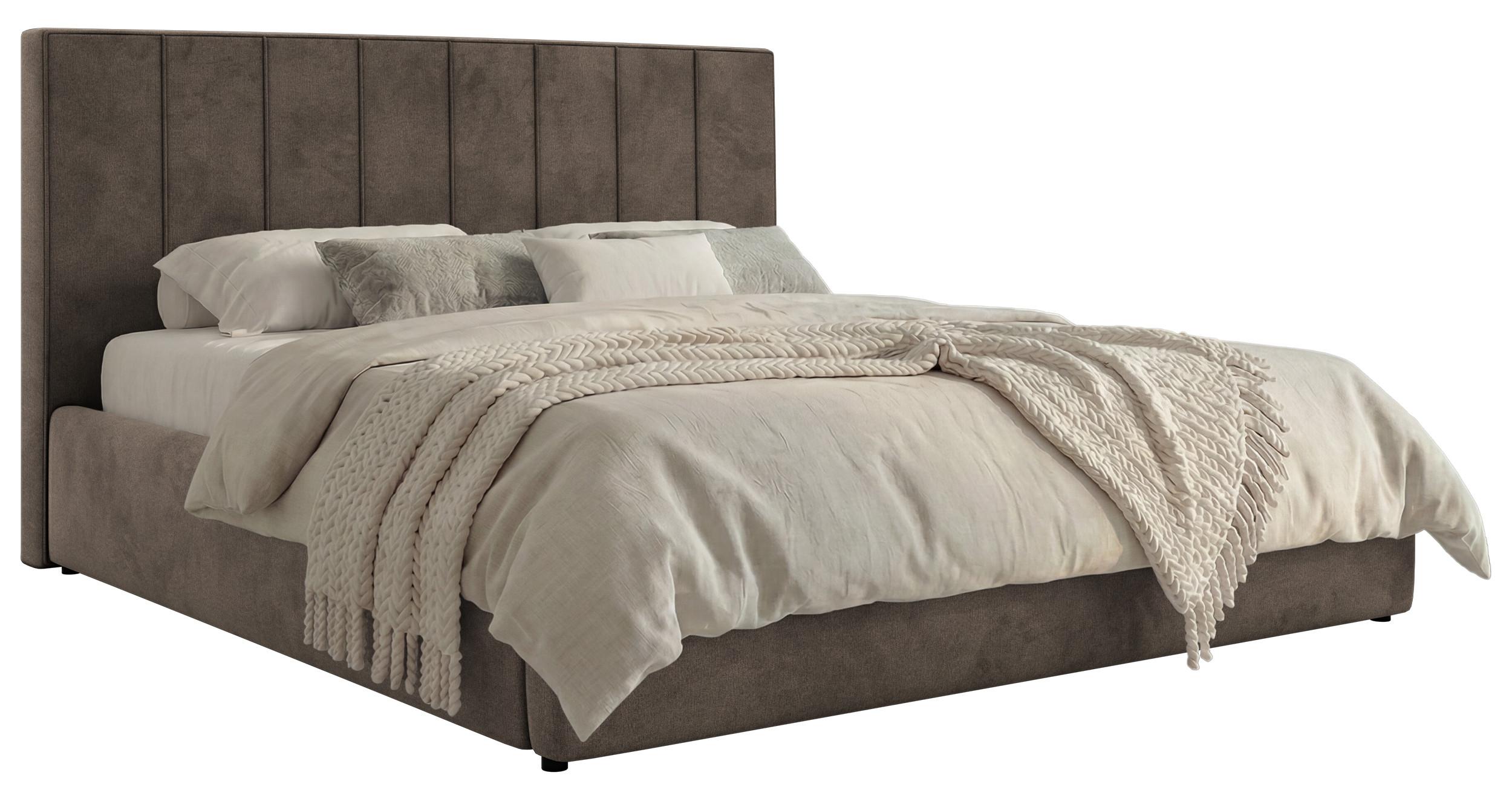 wohnli-moebel-suche-800001605538 Wohnli Möbelsuche - POLSTERBETT TENARDO CLASSIC 140/200 - Braun Velvet - mit Pocket-Matratze
