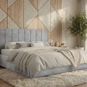 wohnli-moebel-suche-800001605540-1 POLSTERBETT TENARDO CLASSIC 160/200 - Hellgrau Velvet - ohne Matratze Textil MKS Möbel > Betten > Polsterbetten Grau