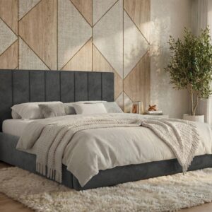 POLSTERBETT TENARDO CLASSIC 200/200 - Dunkelgrau Velvet - mit Pocket-Matratze Textil MKS Möbel > Betten > Polsterbetten Grau