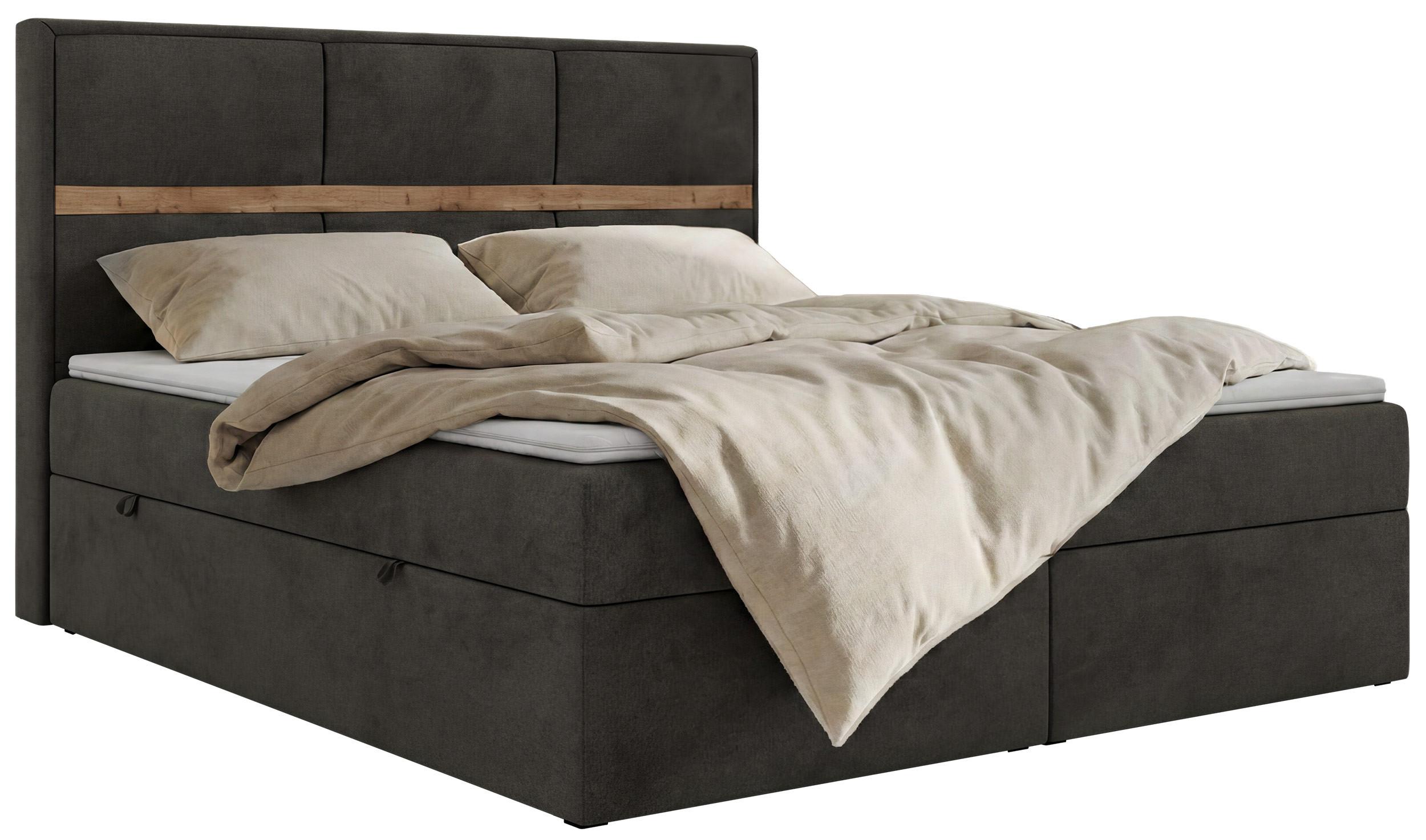 wohnli-moebel-suche-800001605555 Wohnli Möbelsuche - BOXSPRINGBETT ORVO 180/200 - Dunkelgrau Velvet - Topper T25 - H4