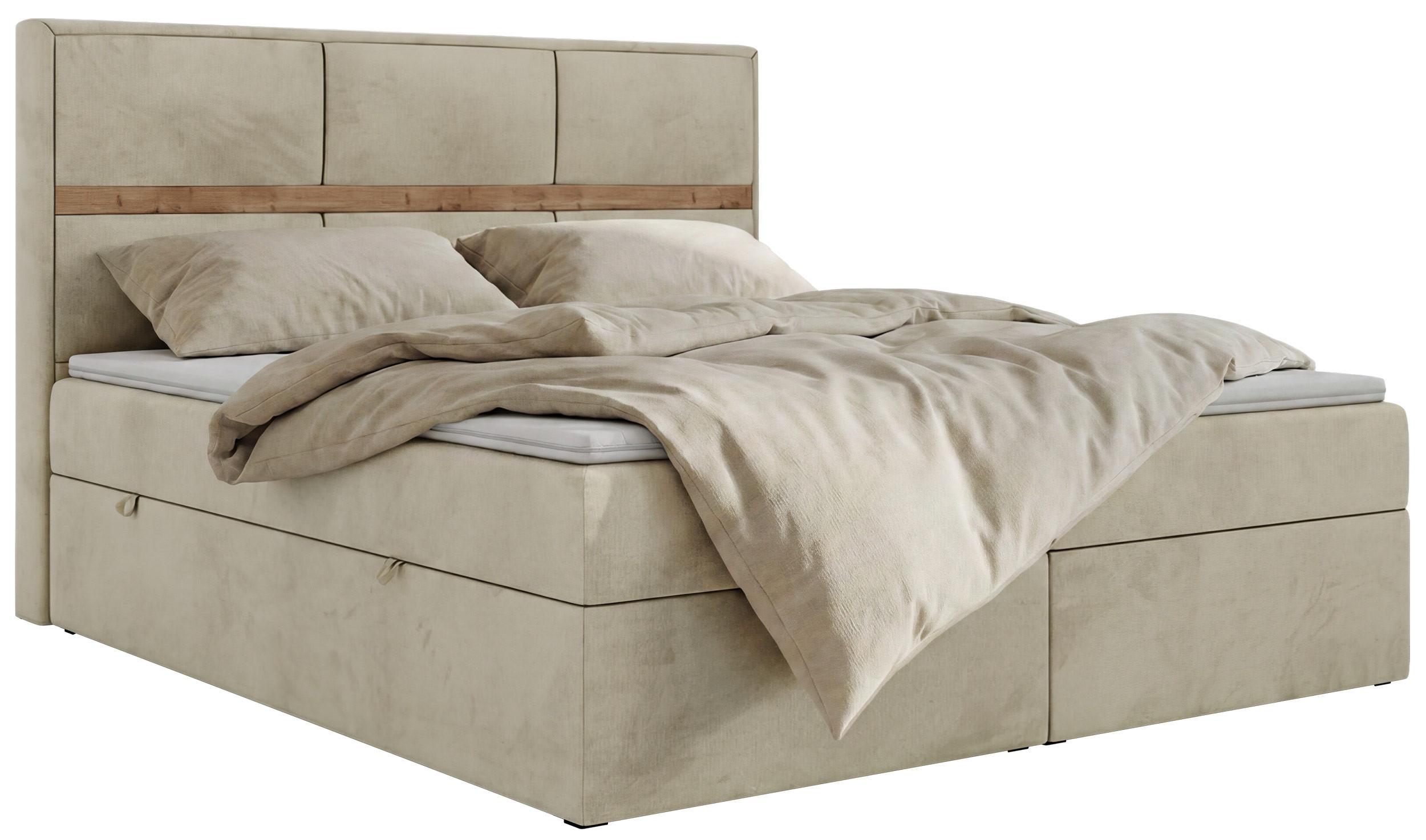 wohnli-moebel-suche-800001605559 Wohnli Möbelsuche - BOXSPRINGBETT ORVO 200/200 - Beige Velvet - Topper T25 - H3