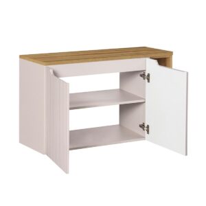 WASCHTISCH 100.4cm Riva Kaschmir und Holz Holzwerkstoff Petits-meubles Möbel > Schränke > Badezimmerschränke > Waschtische Beige