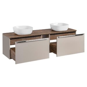 wohnli-moebel-suche-800001605825-1 DOPPELWASCHTISCH 180cm Éros Taupe Holzwerkstoff Petits-meubles Möbel > Schränke > Badezimmerschränke > Waschtische Taupe