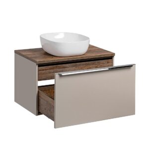 wohnli-moebel-suche-800001606086-1 WASCHTISCH 80cm Éros Taupe Holzwerkstoff Petits-meubles Möbel > Schränke > Badezimmerschränke > Waschtische Taupe