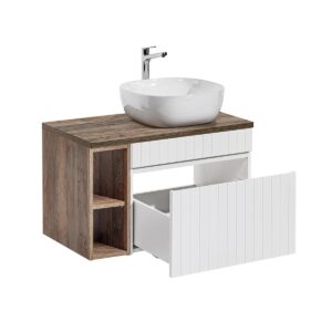 WASCHTISCH 80cm Zelie Weiß Holzwerkstoff Petits-meubles Möbel > Schränke > Badezimmerschränke > Waschtische Weiß