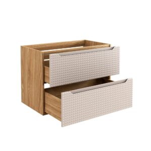 WASCHTISCH 120cm Mallory Beige und Holz Holzwerkstoff Petits-meubles Möbel > Schränke > Badezimmerschränke > Waschtische Braun