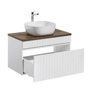 WASCHTISCH 80cm Zelie Weiß Holzwerkstoff Petits-meubles Möbel > Schränke > Badezimmerschränke > Waschtische Weiß