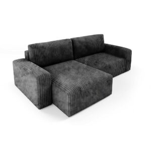 ECKSOFA Angela 3 Sitzplätze Schwarz Holz Petits-meubles Möbel > Sofas & Couches > Wohnlandschaften > Ecksofas Schwarz
