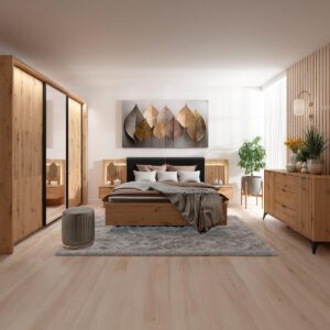 BOXBETT 160/200 Mao Holz in Eichenoptik Holzwerkstoff Petits-meubles Möbel > Betten > Boxspringbetten Braun