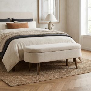 wohnli-moebel-suche-800001606638-1 AUFBEWAHRUNGSTRUHE velvet & gold 110 cm Textil Urban Meuble Möbel > Bänke > Sitzbänke Beige