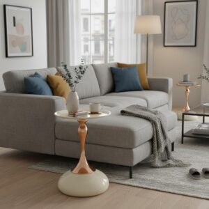 wohnli-moebel-suche-800001606639-1 BEISTELLTISCH Ø 38 cm luxuriöses design Metall Urban Meuble Möbel > Tische > Beistelltische Weiß