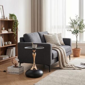 wohnli-moebel-suche-800001606641-1 BEISTELLTISCH Ø 38 cm luxuriöses design Metall Urban Meuble Möbel > Tische > Beistelltische Schwarz
