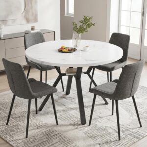wohnli-moebel-suche-800001606642-1 ESSTISCH runder marmor-optik Ø 100 cm mit X-metallgestell Holzwerkstoff Urban Meuble Möbel > Tische > Esstische Schwarz