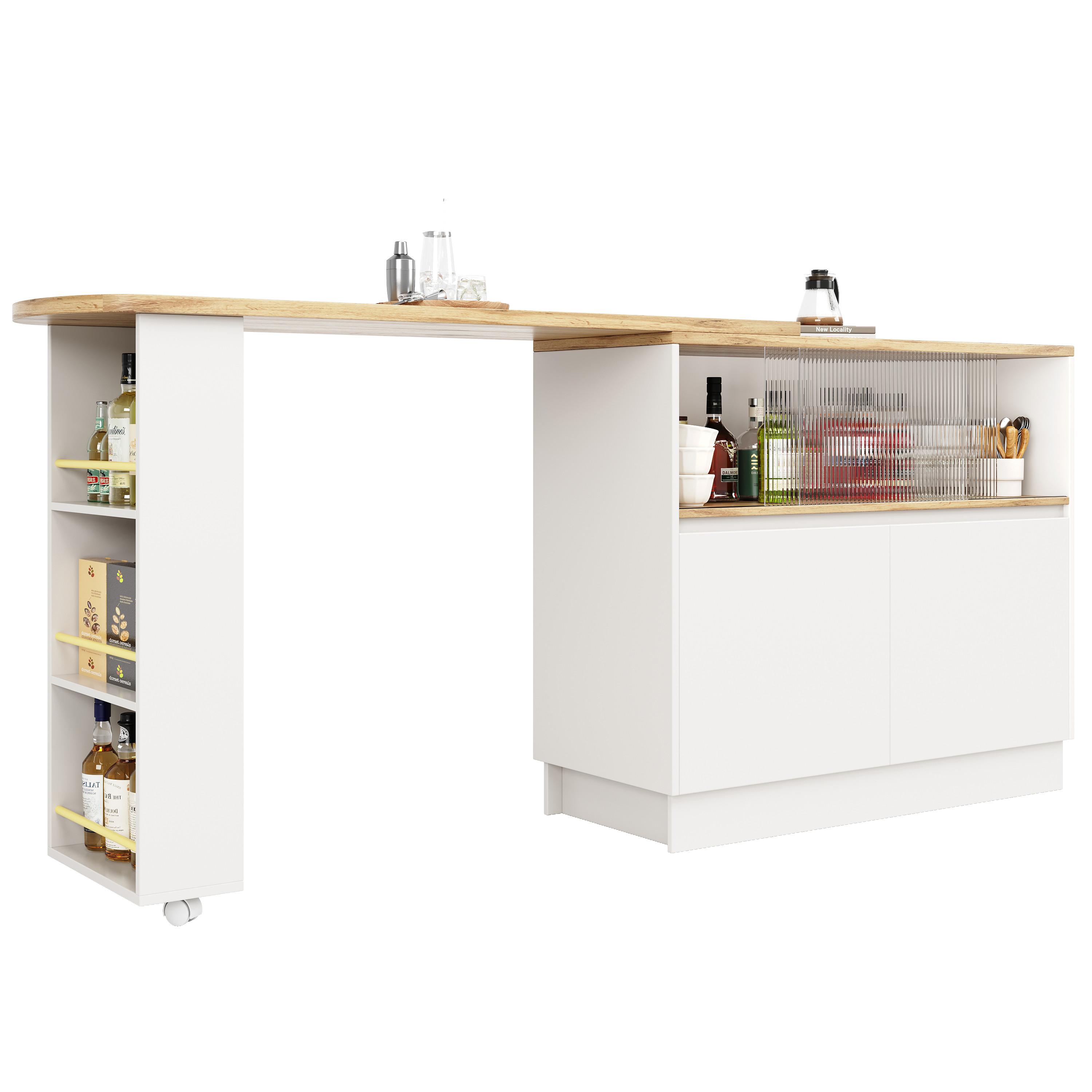 wohnli-moebel-suche-800001606658 Wohnli Möbelsuche - BARSCHRANK 360° drehbar & schwarz mit glastüren & flexiblem bartisch