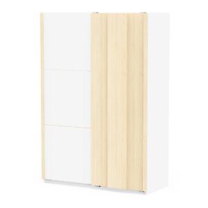 wohnli-moebel-suche-800001608659 Wohnli Möbelsuche - SCHRANK mit 2 Schiebetüren in Weiß und Eichenholz-Finish 140
