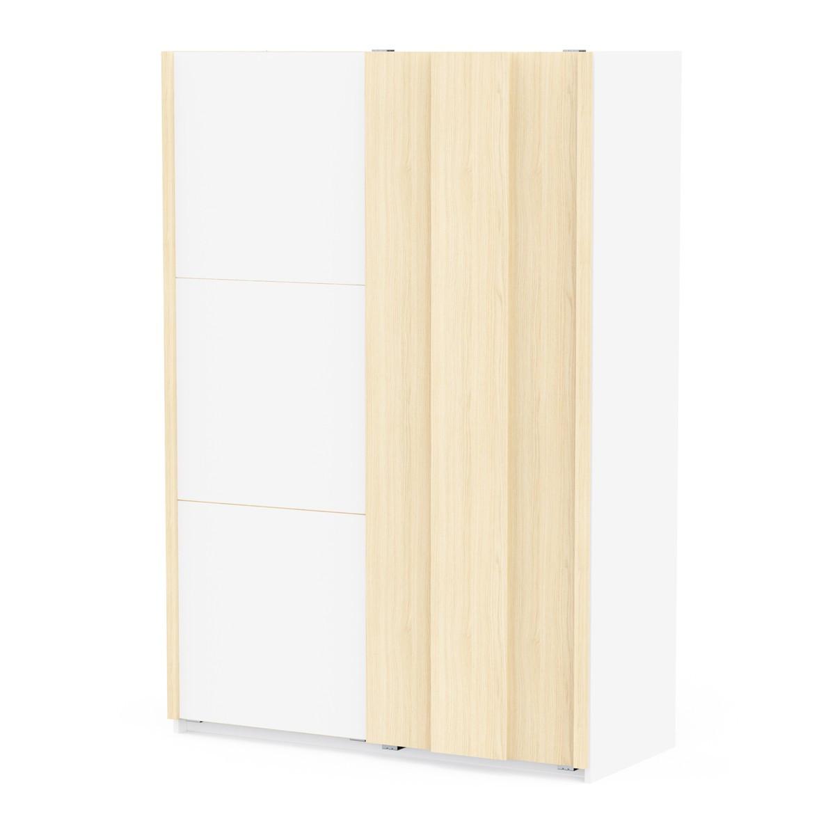 wohnli-moebel-suche-800001608659 Wohnli Möbelsuche - SCHRANK mit 2 Schiebetüren in Weiß und Eichenholz-Finish 140