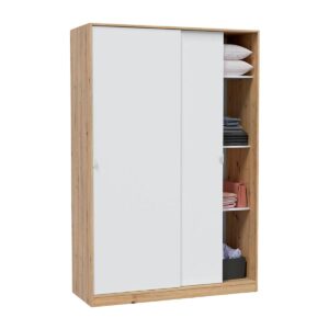Holzoptik und Weiß 120/200/50 cm