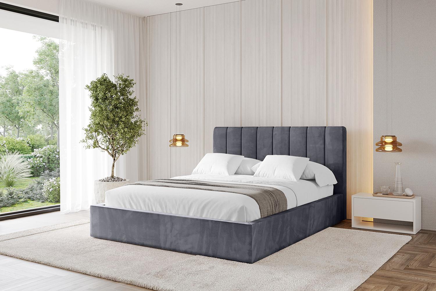 Bett mit Matratze H3/H4 - STERA 200x200 Dunkelgrau