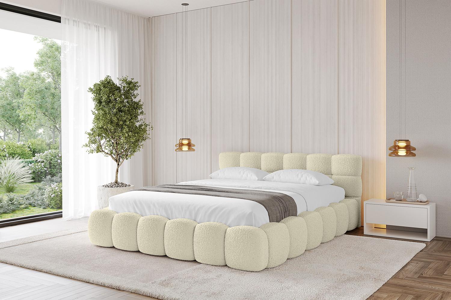 Bett mit Matratze H3/H4 - LEYA-v1 200x200 Beige