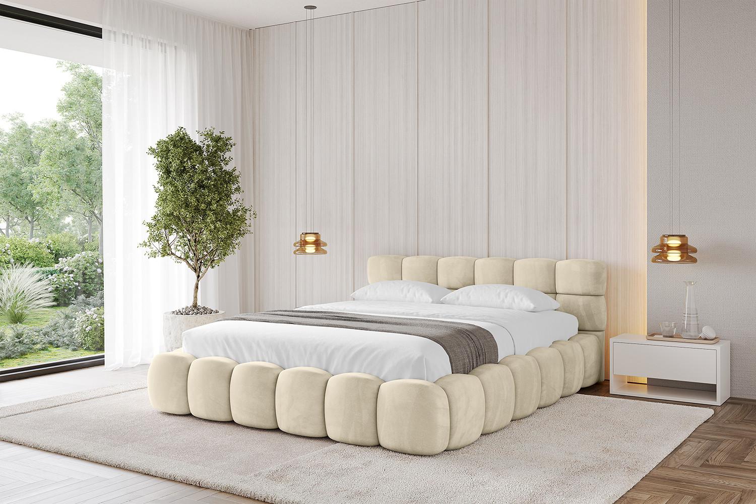 Bett mit Matratze H3/H4 - LEYA-v1 160x200 Beige