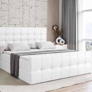 wohnli-moebel-suche-800001609681-1 BOXBETT BERO-Z - 200 x 200 - H3 - Weiß Hochglanz Holzwerkstoff ALTDECOR Möbel > Betten > Boxspringbetten Weiß