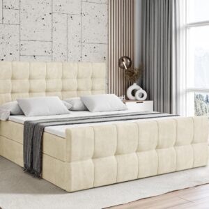 BOXBETT BERO-Z - 140 x 200 - H4 - Beige Holzwerkstoff ALTDECOR Möbel > Betten > Boxspringbetten Beige