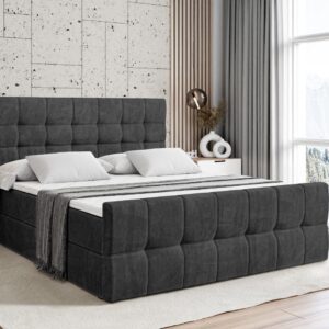BOXBETT BERO-Z - 200 x 200 - H3 - Schwarz Holzwerkstoff ALTDECOR Möbel > Betten > Boxspringbetten Schwarz