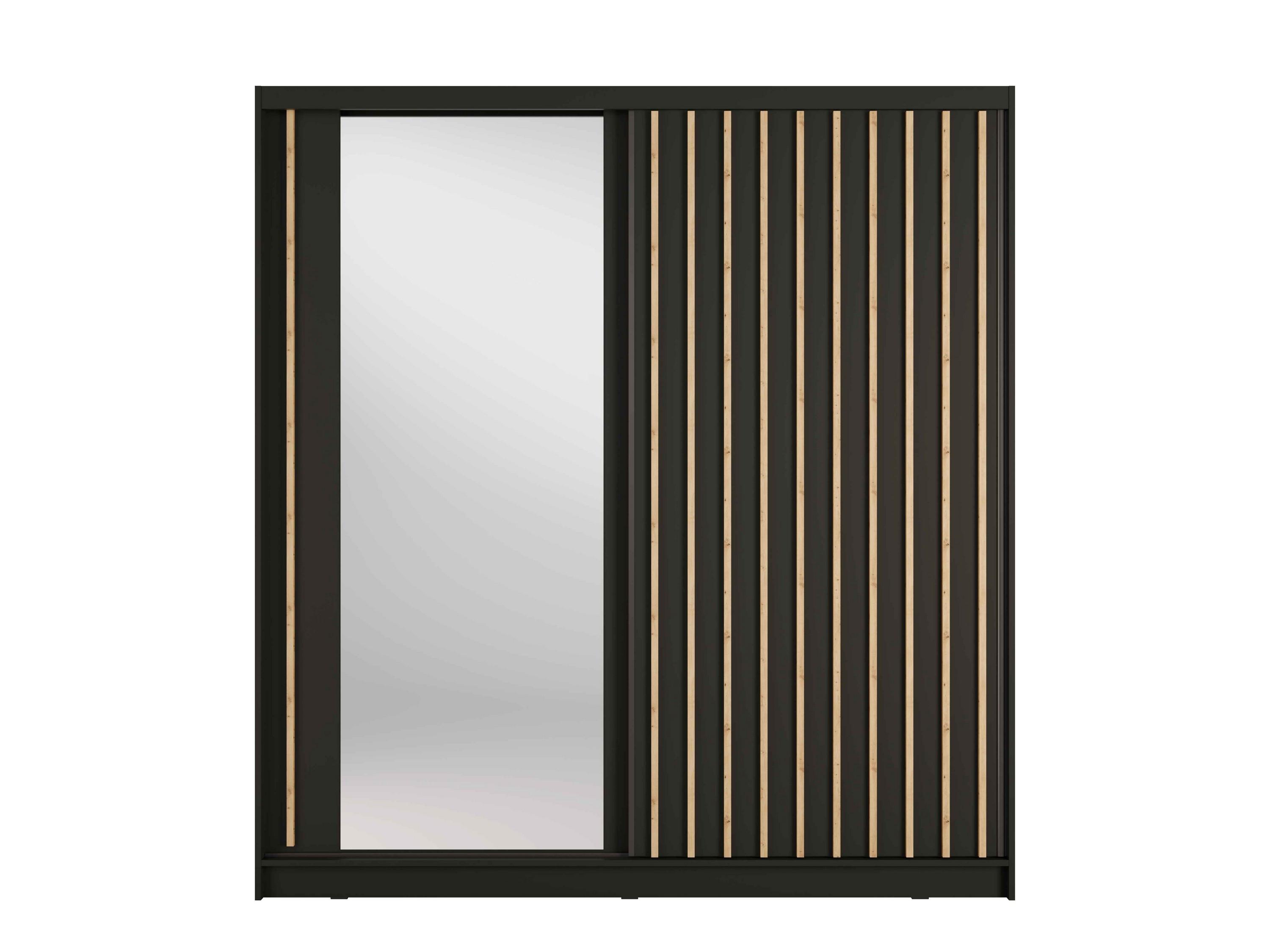 Wohnli Möbelsuche - SCHWEBETÜRENSCHRANK VEYDAR 205/215/62cm 2-türig mit Spiegel Grau