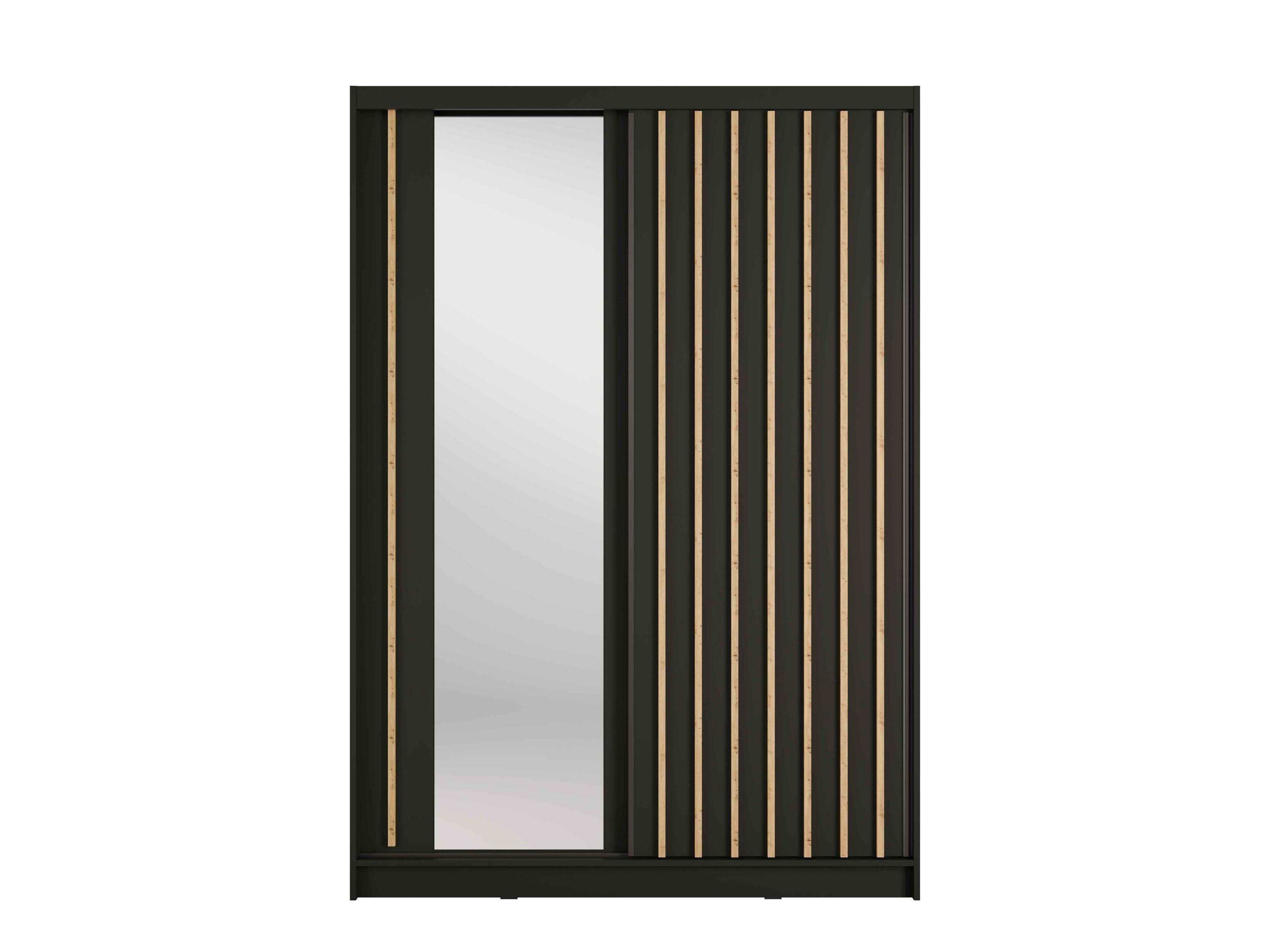 Wohnli Möbelsuche - SCHWEBETÜRENSCHRANK VEYDAR 155/215/62cm 2-türig mit Spiegel Grau
