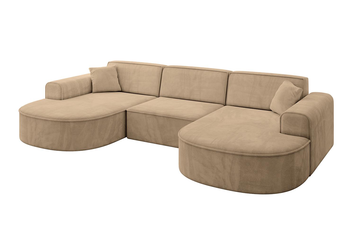 Wohnli Möbelsuche - WOHNLANDSCHAFT MARI-U1 - 303x171x79 cm Taupe Velours