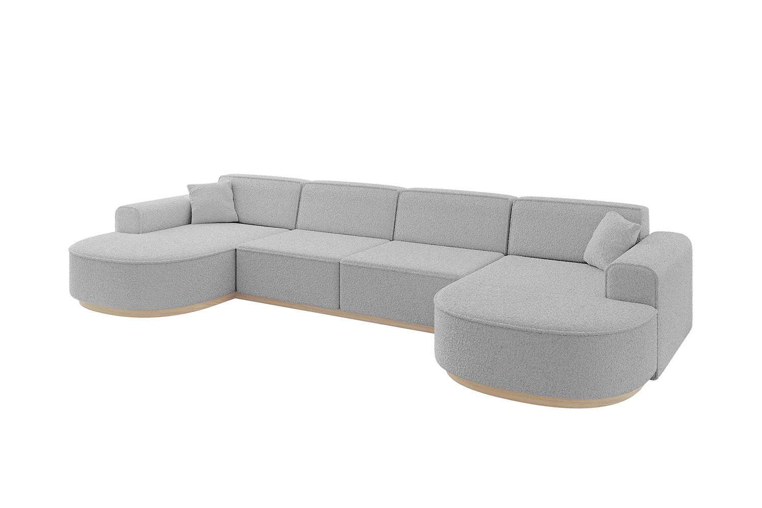 wohnli-moebel-suche-800001616725 Wohnli Möbelsuche - WOHNLANDSCHAFT MARI-U2-v1 - 388x171x83 cm Hellgrau Bouclé