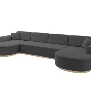 Wohnli Möbelsuche - WOHNLANDSCHAFT MARI-U2-v1 - 388x171x83 cm Grau Bouclé