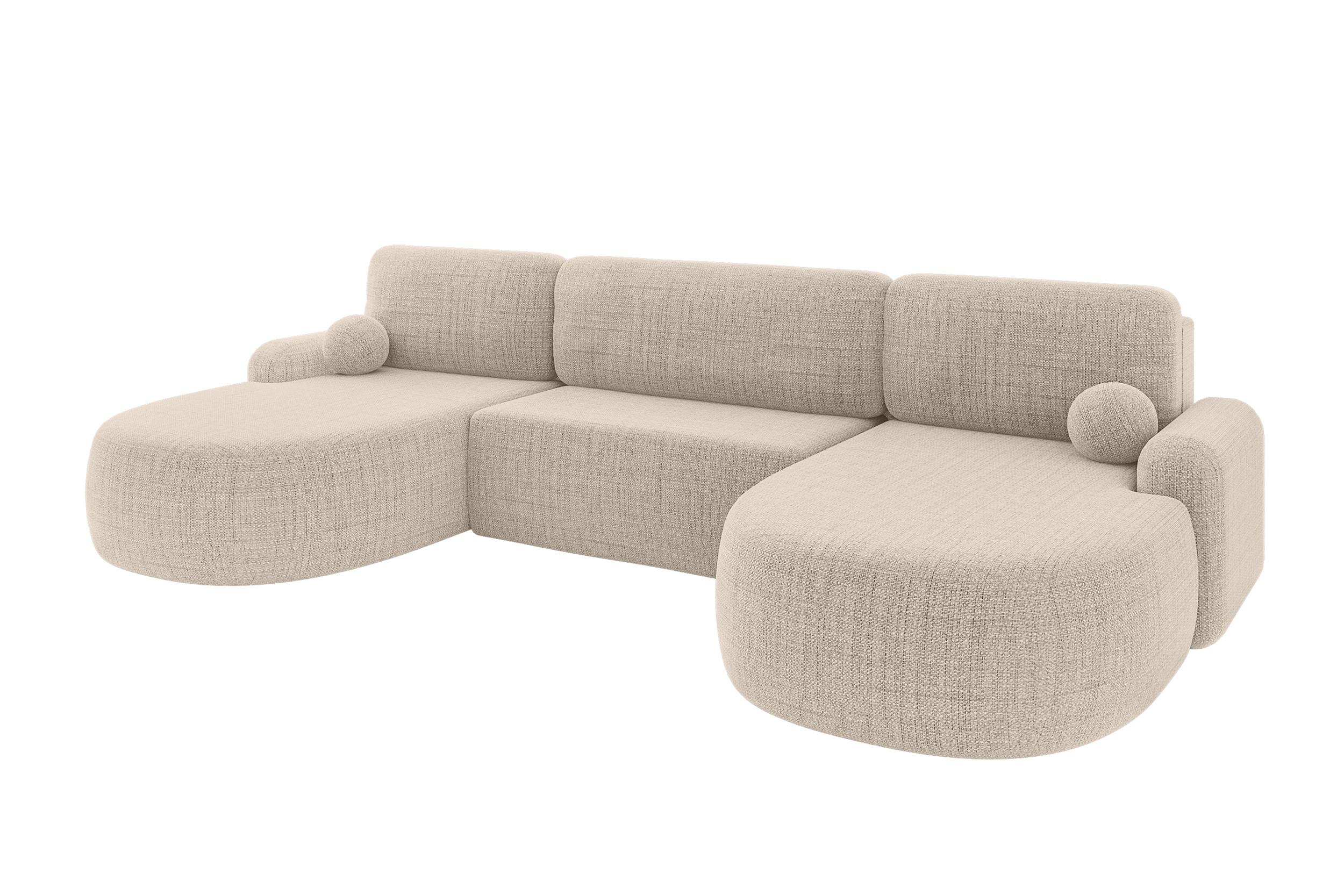 wohnli-moebel-suche-800001616739 Wohnli Möbelsuche - WOHNLANDSCHAFT mit Schlaffunktion und Bettkasten LIRA-U - 335x172x89 Beige