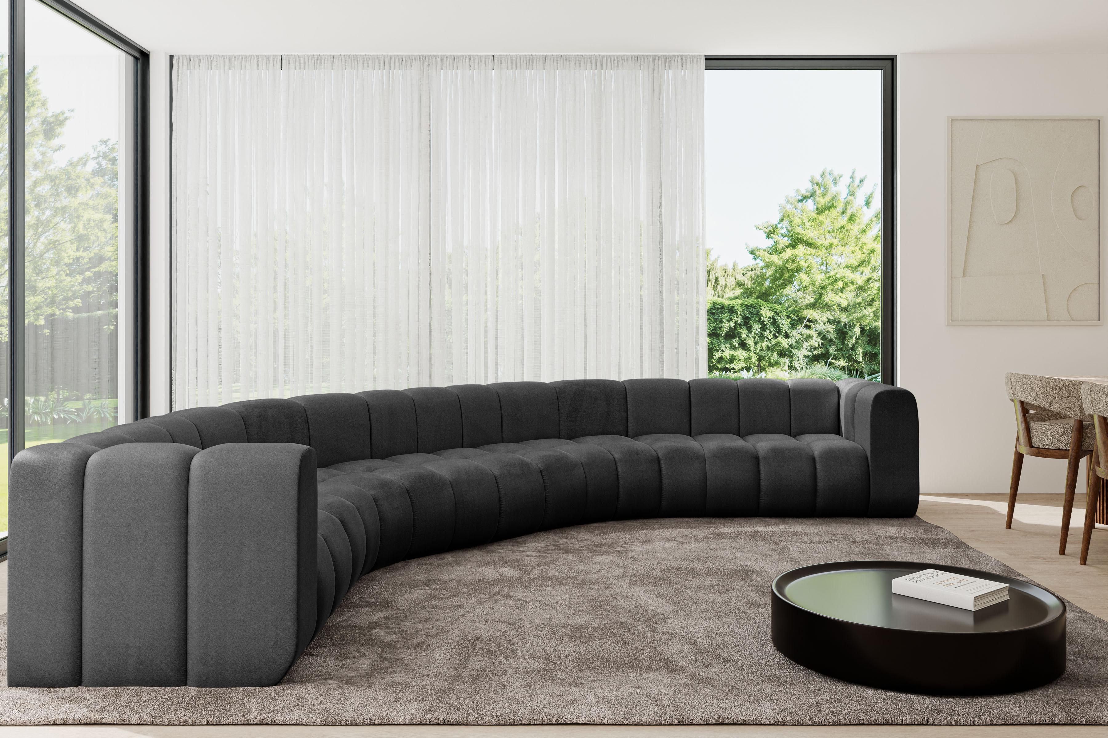 WOHNLANDSCHAFT modulares Sofa Lazro-U1 - 373x373x70 cm Schwarz Textil ALTDECOR Möbel > Sofas & Couches > Wohnlandschaften > Wohnlandschaften U-Form Schwarz