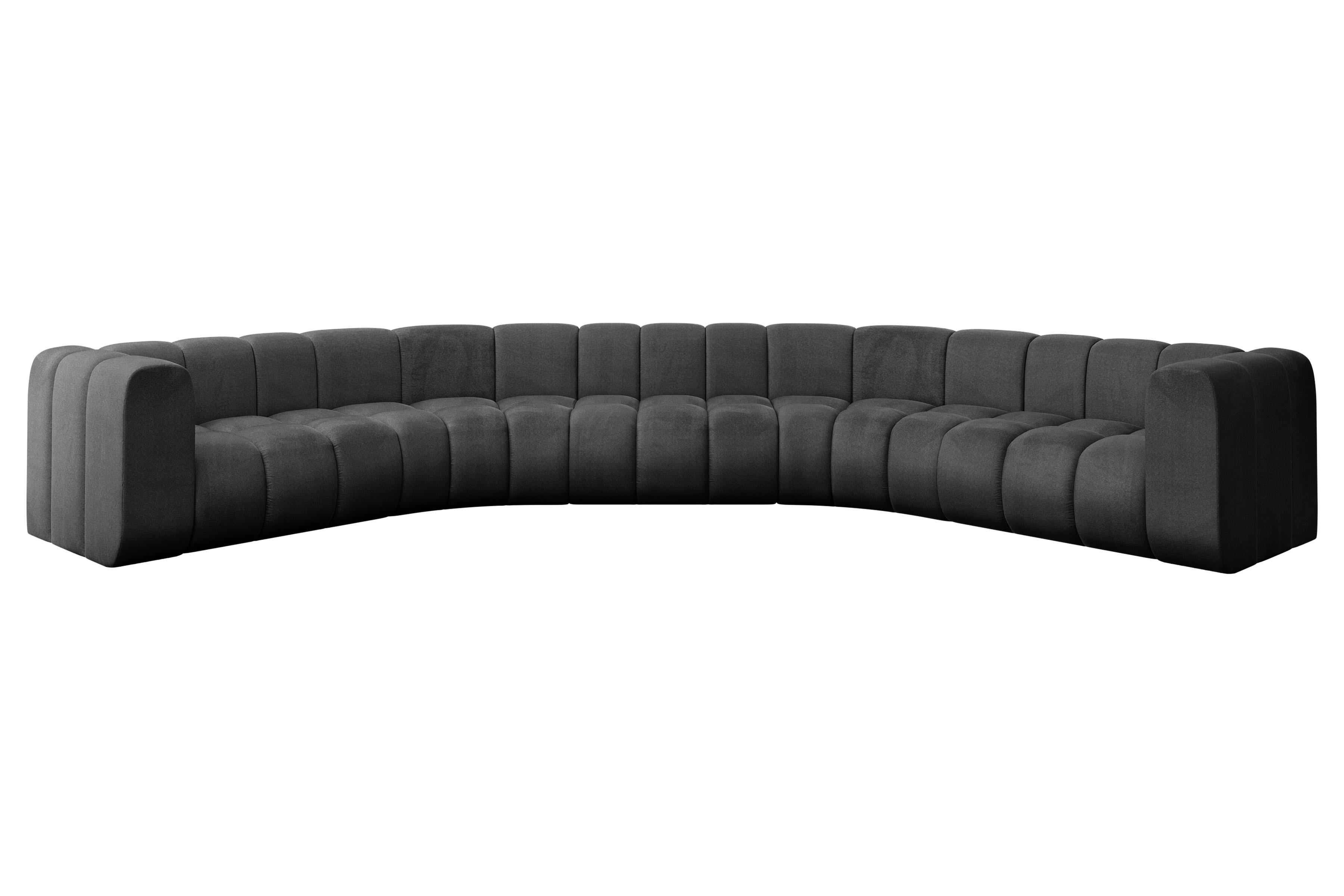Wohnli Möbelsuche - WOHNLANDSCHAFT modulares Sofa Lazro-U1 - 373x373x70 cm Schwarz