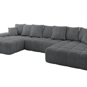 Wohnli Möbelsuche - WOHNLANDSCHAFT ENSI-U - 353x164x69 cm Dunkelgrau