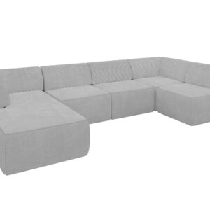 Wohnli Möbelsuche - WOHNLANDSCHAFT Ottomane Links MOVO-L 345x180x78 cm Grau Cord