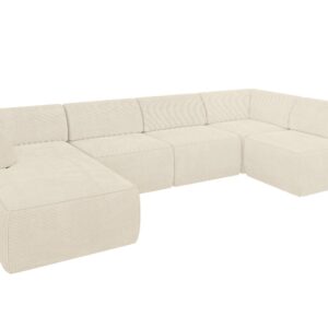 Wohnli Möbelsuche - WOHNLANDSCHAFT Ottomane Links MOVO-L 345x180x78 cm Beige Cord
