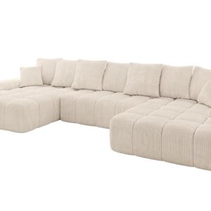 Wohnli Möbelsuche - WOHNLANDSCHAFT ENSI-U - 353x164x69 cm Beige