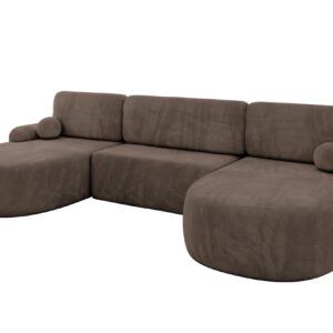 Wohnli Möbelsuche - WOHNLANDSCHAFT mit Schlaffunktion und Bettkasten LIRA-U - 335x172x89 Braun