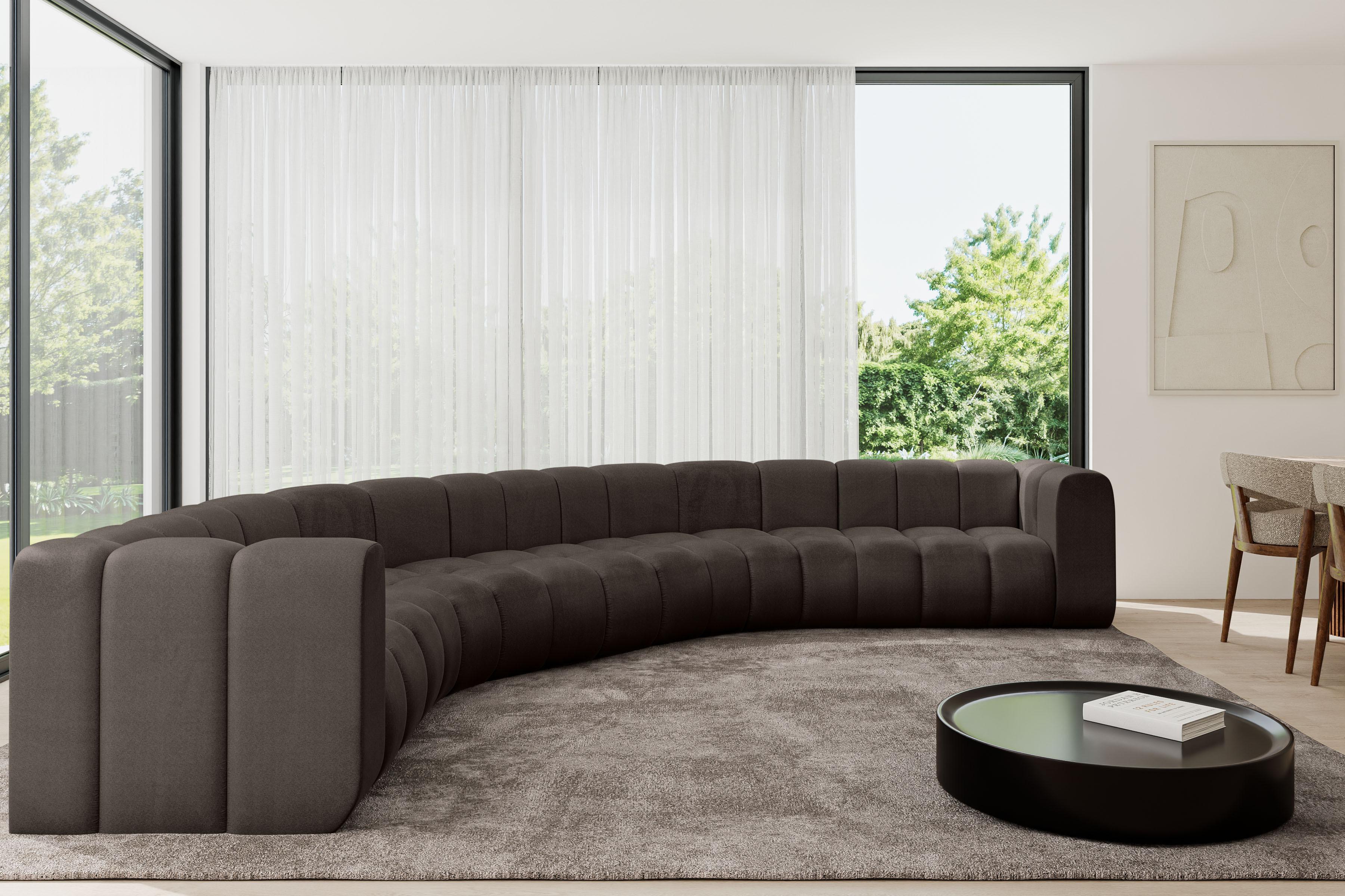 WOHNLANDSCHAFT modulares Sofa Lazro-U1 - 373x373x70 cm Braun Textil ALTDECOR Möbel > Sofas & Couches > Wohnlandschaften > Wohnlandschaften U-Form Braun