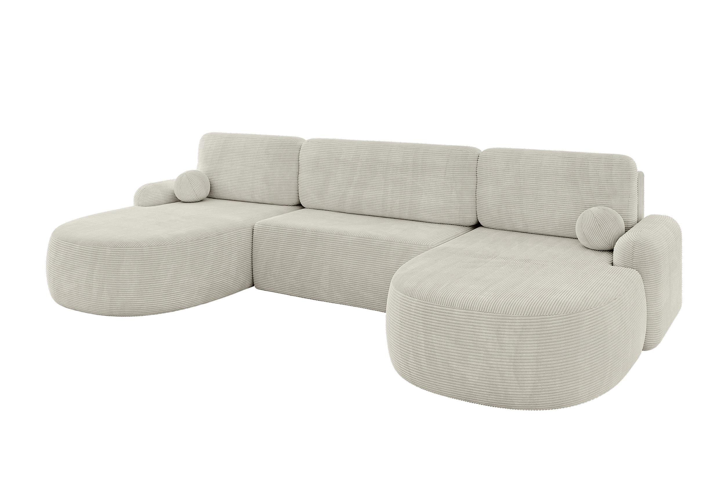 wohnli-moebel-suche-800001616782 Wohnli Möbelsuche - WOHNLANDSCHAFT mit Schlaffunktion und Bettkasten LIRA-U - 335x172x89 Creme