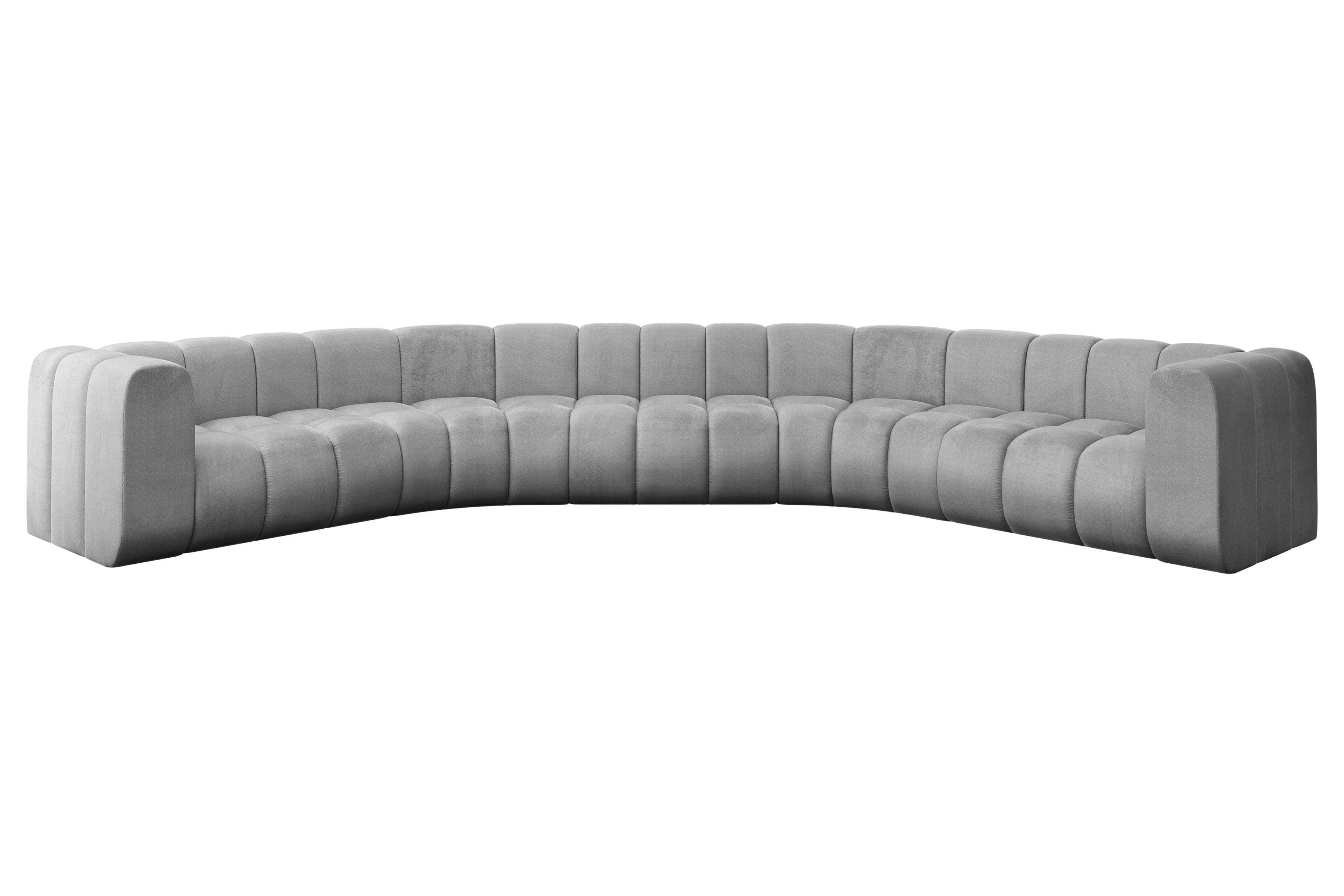 Wohnli Möbelsuche - WOHNLANDSCHAFT modulares Sofa Lazro-U1 - 373x373x70 cm Grau