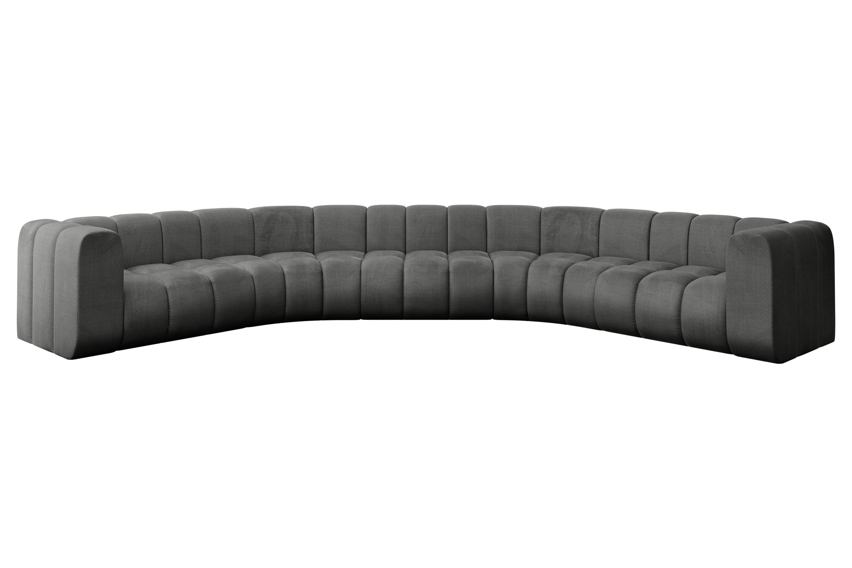 wohnli-moebel-suche-800001616786 Wohnli Möbelsuche - WOHNLANDSCHAFT modulares Sofa Lazro-U1 - 373x373x70 cm Dunkelgrau