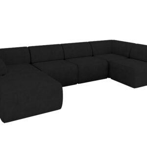 wohnli-moebel-suche-800001616797 Wohnli Möbelsuche - WOHNLANDSCHAFT Ottomane Links MOVO-L 345x180x78 cm Schwarz Velours